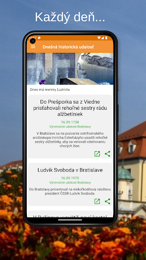 Android application Historický kalendár Bratislavy screenshort