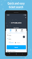 screenshot of INFOBUS: Bus, train, flight