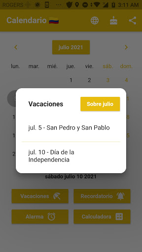 Calendario Colombia 2023