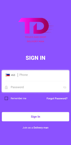 Touch and Drop Delivery Screen 2