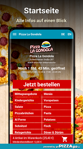 Pizza La Gondola München Milbe Screen 2