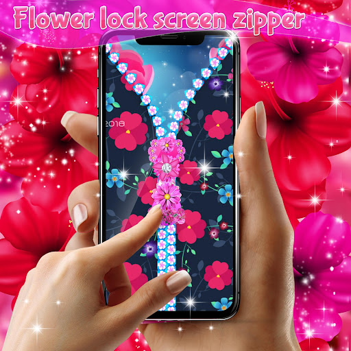 Android application Flower lock screen zipper screenshort