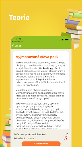 Screenshot of Czech grammar