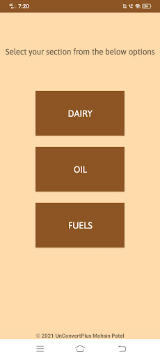 UnConvertPlus - KG to Litre. Screen 2