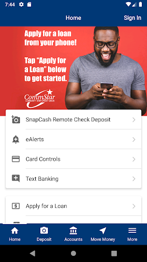 CommStar Credit Union Screen 2