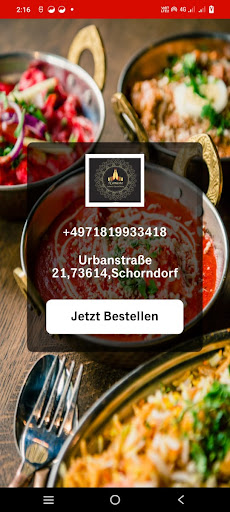 Android application Namaste Indische Spezialitäten screenshort