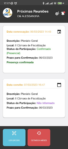 Android application Reuniões Regimentais CRCSP screenshort