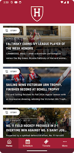 Screenshot of Harvard Crimson