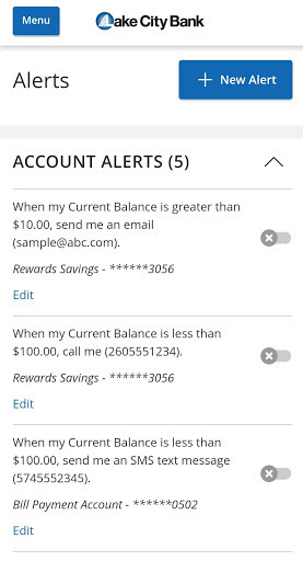 Android application Lake City Bank Digital screenshort
