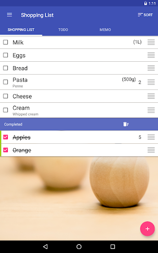 Shopping list - check list