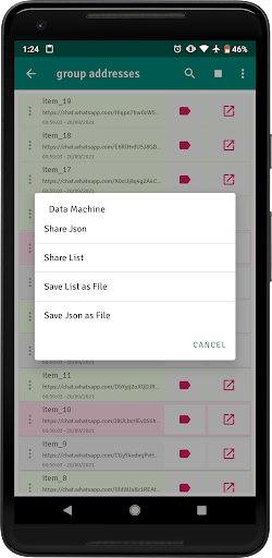 Android application Data Machine screenshort