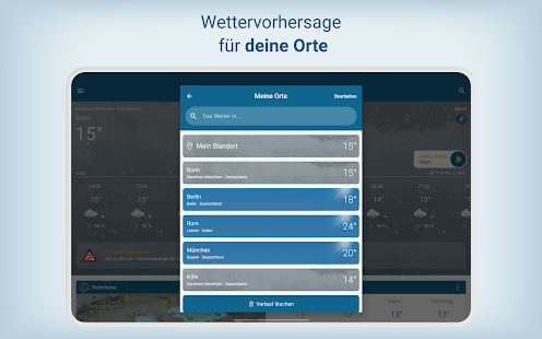 WetterOnline mit RegenRadar Screenshot