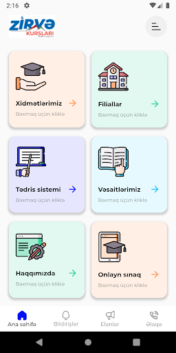 Android application Zirvə Tədris Mərkəzi screenshort