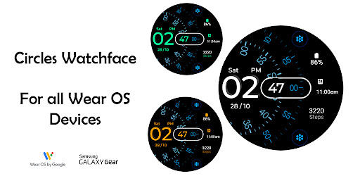 Android application Circles Watchface Wear Os screenshort