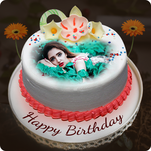 Name photo on birthday cake  Icon