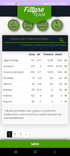 Tablica Kalorija FPT Screen 2