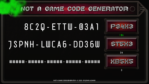 Not a Game Code Generator Screen 3