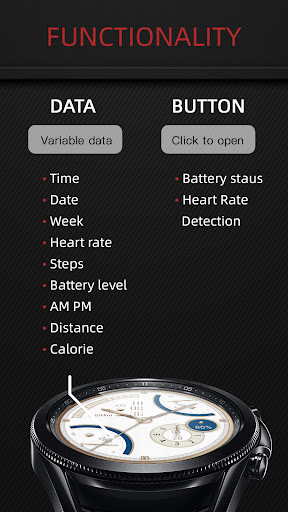 Blue Quartz For Wear OS Screen 3