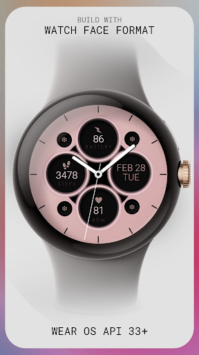 Pink pastel analog watch face Screen 3