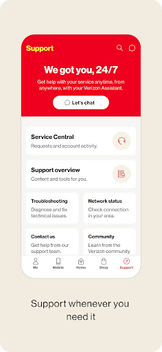 Screenshot of My Verizon