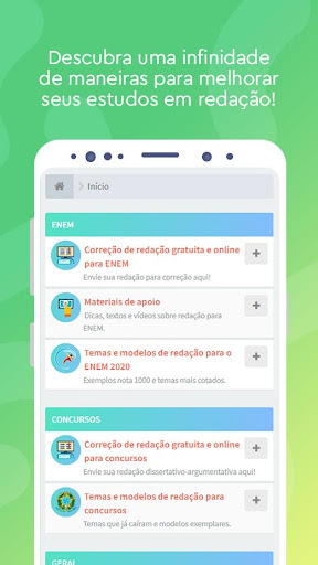 Android application Correção Redação ENEM Concurso screenshort