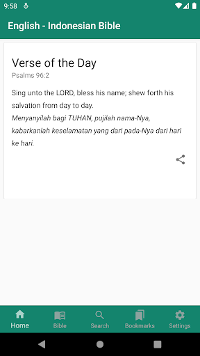 Android application English - Indonesian Bible screenshort