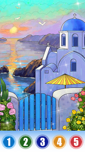 Scenery Color by Number Offline, Free Paint Games