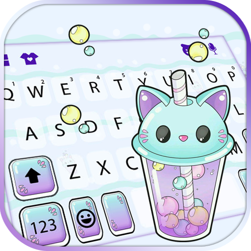 Kitty Bubble Tea Keyboard Background