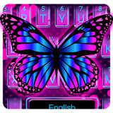 Pink Neon Butterfly Keyboard icon