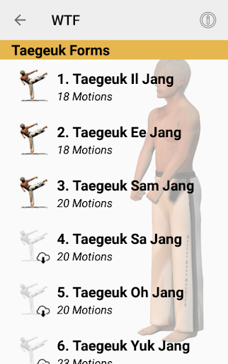 Taekwondo Forms Screen 2