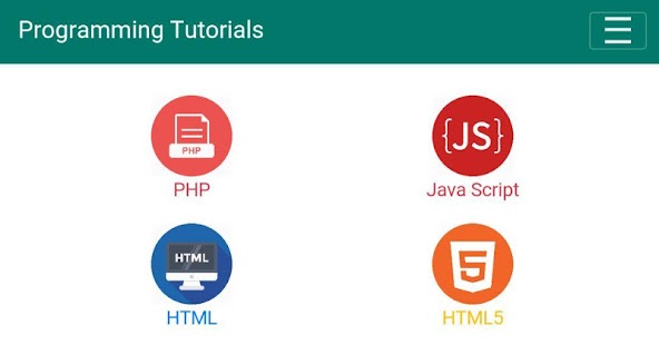 HTML,CSS,PHP,JS Tutorials Screenshot