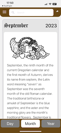 Mythology Calendar Screen 2