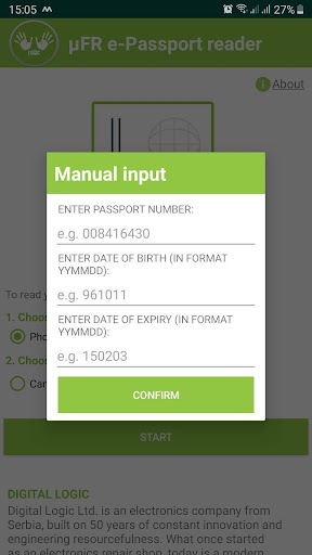 uFR e-passport - MRTD reading Screen 3