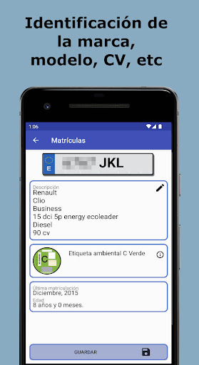 Android application Matrículas Españolas screenshort