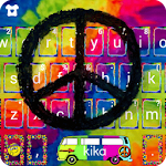 Cover Image of Скачать Hippie Peace Keyboard Theme  APK