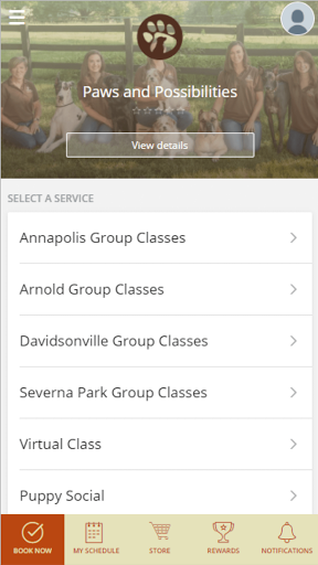 Android application Paws and Possibilities screenshort