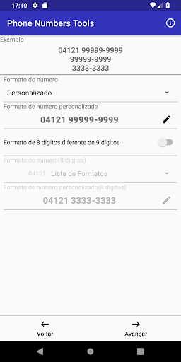 Phone Numbers Tools Screen 2
