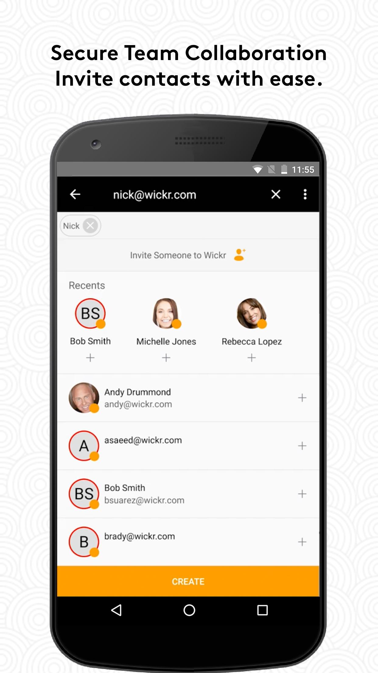 Android application Wickr Me – Private Messenger screenshort
