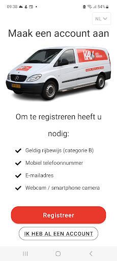 Android application KAV2GO - Bestelbusverhuur screenshort