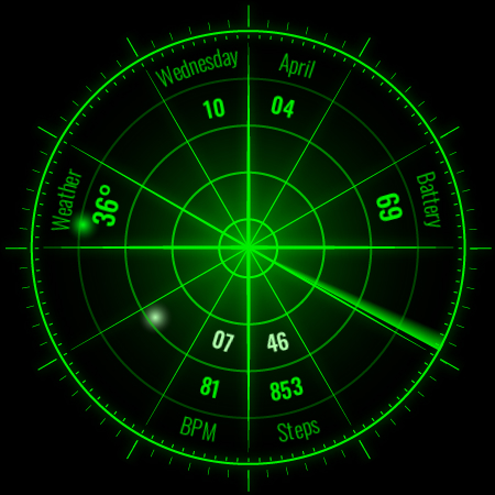 Screenshot of Radar Watch Face by Nodeshaper