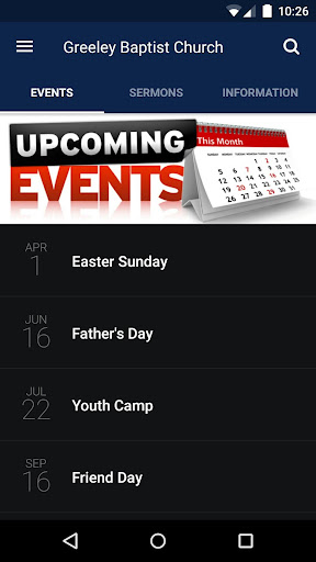Android application Greeley Baptist Church screenshort