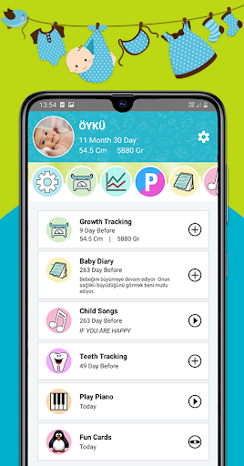 Android application Baby weight control screenshort