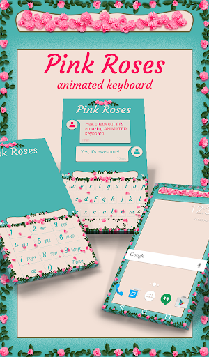 Pink Roses Animated Keyboard + 5.5.2 screenshots 1