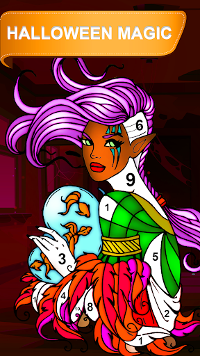 Halloween Art Color by Number Screen 3