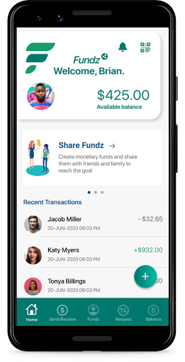 Android application Fundz screenshort