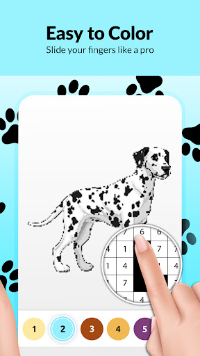 Screenshot of Dog Pixel Art Paint by Numbers