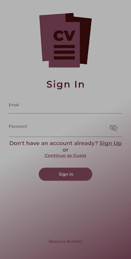 Resume Builder Screen 2