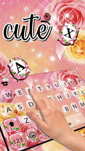 Shine Glitter Rose Keyboard Ba Screen 3