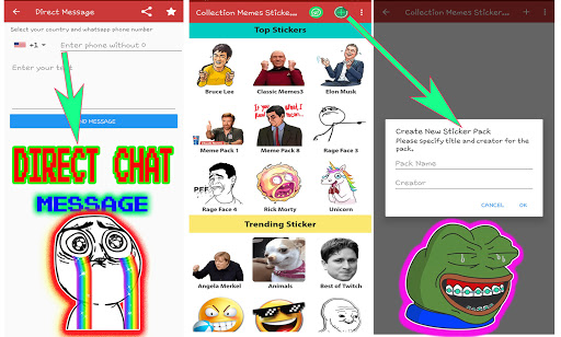 Funny Face Memes Stickers Maker Direct Chat