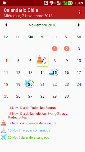 Android application Calendario Chile 2019 screenshort